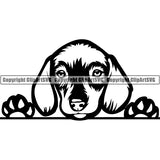 Dachshund Peeking Dog Breed Clipart SVG 004