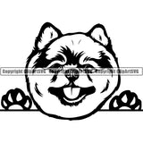 Pomeranian Peeking Dog Breed ClipArt SVG 005