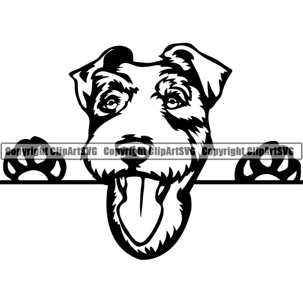 Jack Russell Terrier Peeking Dog Breed ClipArt SVG 001
