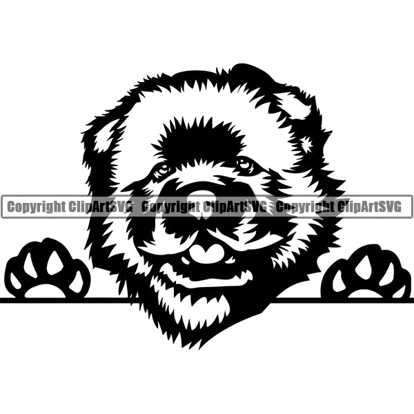 Chow Chow Peeking Dog Breed Clipart SVG 001