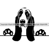 Basset Hound Peeking Dog Breed Clipart SVG 004