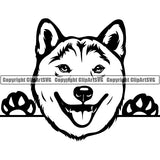 Shiba Inu Peeking Dog Breed ClipArt SVG 002