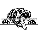 German Shorthaired Pointer Peeking Dog Breed ClipArt SVG 001