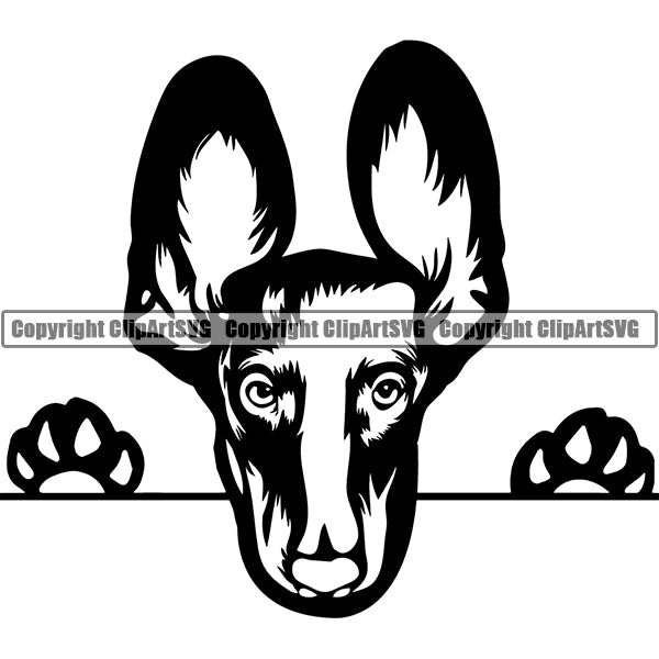 Dachshund Peeking Dog Breed Clipart SVG 008