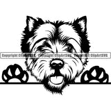 West Highland White Terrier Peeking Dog Breed ClipArt SVG