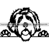 Tibetian Terrier Peeking Dog Breed ClipArt SVG