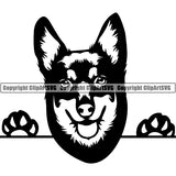 Lancashire Heeler Peeking Dog Breed ClipArt SVG