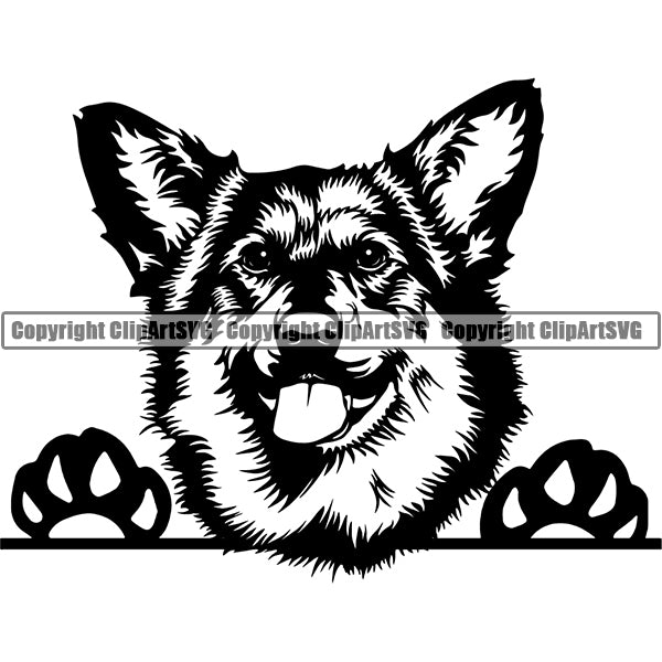 Welsh corgi Peeking Dog Breed ClipArt SVG