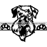 Schnauzer Peeking Dog Breed ClipArt SVG 005