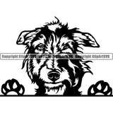 Scottish Deerhound Peeking Dog Breed ClipArt SVG