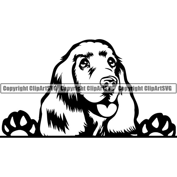 Cocker Spaniel Peeking Dog Breed Clipart SVG 003
