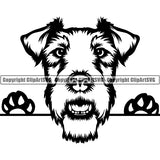 Fox Terrier Peeking Dog Breed ClipArt SVG 002