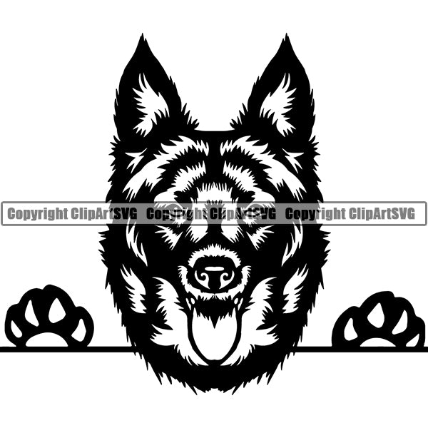 Mudi Peeking Dog Breed ClipArt SVG