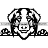 Leonberger Peeking Dog Breed ClipArt SVG 002