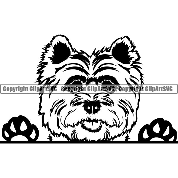 Caine Terrier Peeking Dog Breed Clipart SVG 002