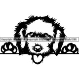 Cockapoo Peeking Dog Breed Clipart SVG 005