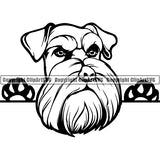 Schnauzer Peeking Dog Breed ClipArt SVG 008