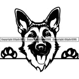 German Shepherd Peeking Dog Breed ClipArt SVG 003