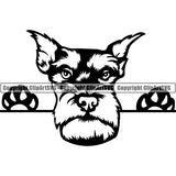 Schnauzer Peeking Dog Breed ClipArt SVG 009