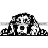 English Springer Spaniel Peeking Dog Breed ClipArt SVG 004