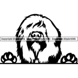 Briard Peeking Dog Breed ClipArt SVG