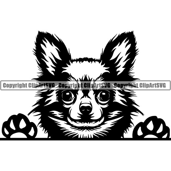 Chihuahua Peeking Dog Breed Clipart SVG 020