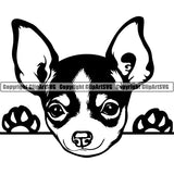 Chihuahua Peeking Dog Breed Clipart SVG 017