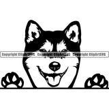 Shiba Inu Peeking Dog Breed ClipArt SVG 001