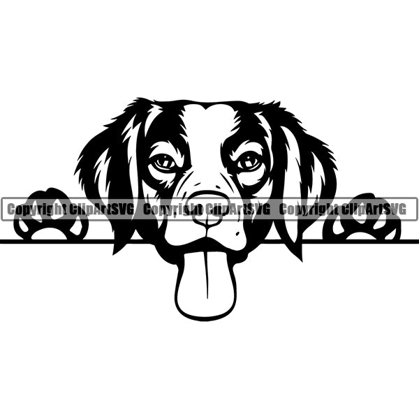 Rhodesian Ridgeback Peeking Dog Breed ClipArt SVG 001