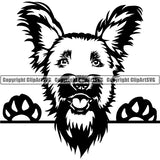 Skye Terrier Peeking Dog Breed ClipArt SVG