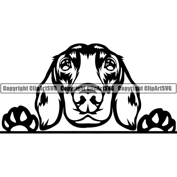 Dachshund Peeking Dog Breed Clipart SVG 009