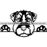 Schnauzer Peeking Dog Breed ClipArt SVG 011