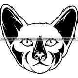 Sphynx Cat Breed Head Face ClipArt SVG