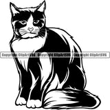 Calico Cat Head Face Clipart SVG 03