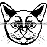 Burmese Cat Head Face Clipart SVG 03
