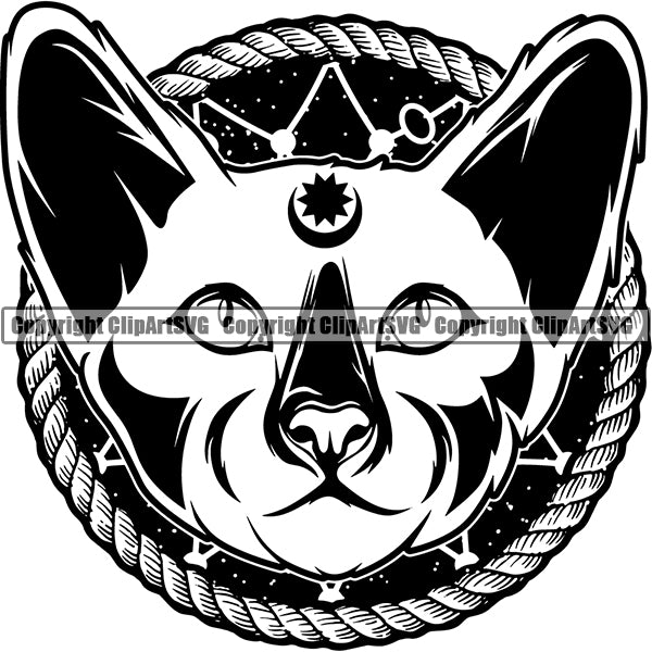 Siamese Cat Head Face Clipart SVG 01