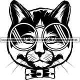 Calico Cat Head Face Clipart SVG 01