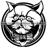 Persian Cat Breed Head Face ClipArt SVG
