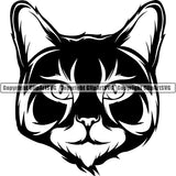 Main Coon Cat Head Face Clipart SVG 01
