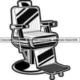 Barber Barbershop Hairstylist Chair Haircut ClipArt SVG
