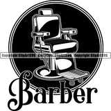 Barber Barbershop Hairstylist Logo Haircut ClipArt SVG