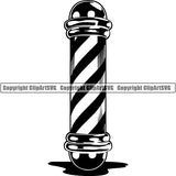 Barber Barbershop Hairstylist Pole Sign Haircut ClipArt SVG