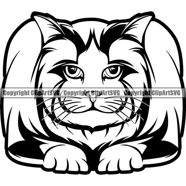 Ragdoll Cat Peeking CliArt SVG 02
