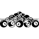 Billiards Pool Ball Rack ClipArt SVG