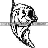 Piranha Animal ClipArt SVG