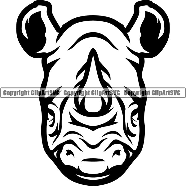Rhino Animal ClipArt SVG