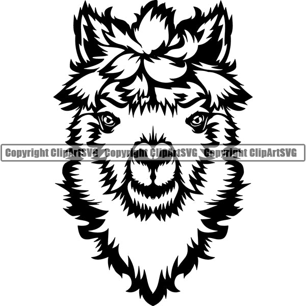 Alpaca Llama Animal ClipArt SVG