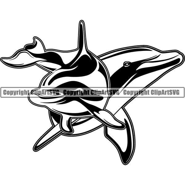 Dolphin Animal ClipArt SVG