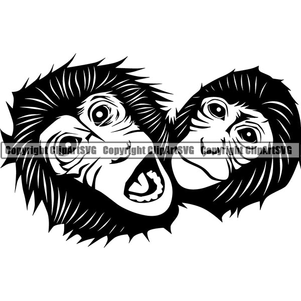 Monkey Animal ClipArt SVG