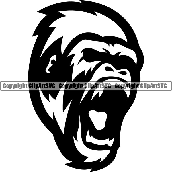 Gorilla Animal ClipArt SVG